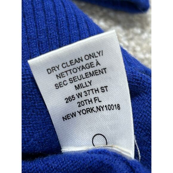 Milly Sweater Black Leopard Face Long Sleeve SZ S Cashmere Wool Oversized - Picture 6 of 7